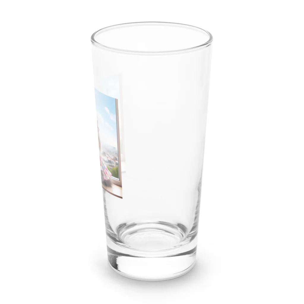 redpanda_pandaのエッフェル塔と猫ちゃん Long Sized Water Glass :right