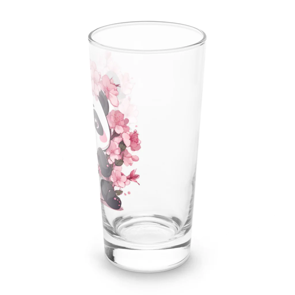 waterpandaの満開桜とパンダ Long Sized Water Glass :right