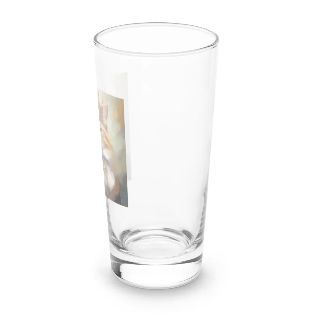 esmeralda64のブルーダイヤモンドの猫王 Long Sized Water Glass :right