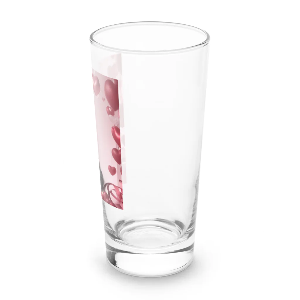 クロネコ屋のクロネコとハート Long Sized Water Glass :right