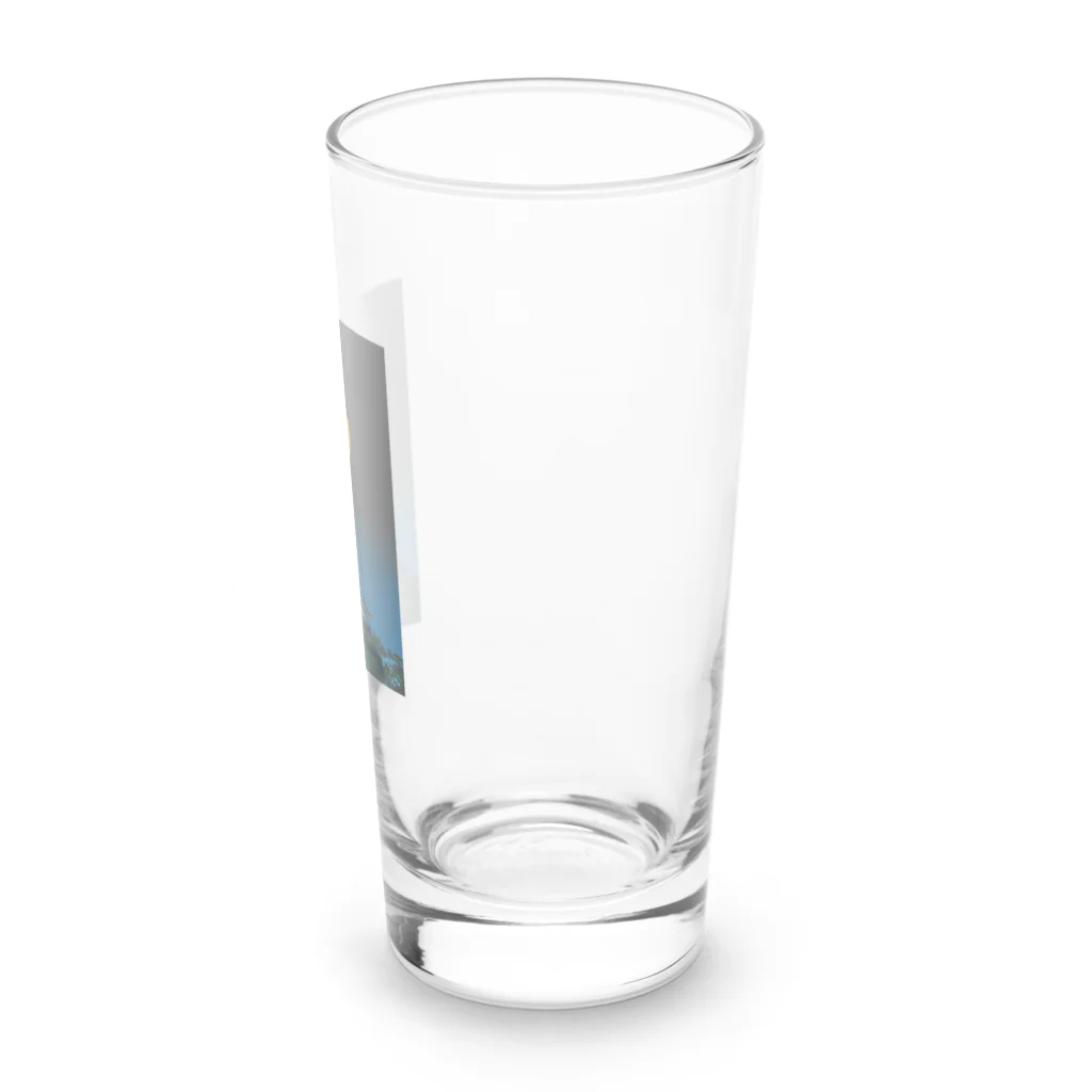 赤い鳥居の満月と岐阜城 Long Sized Water Glass :right