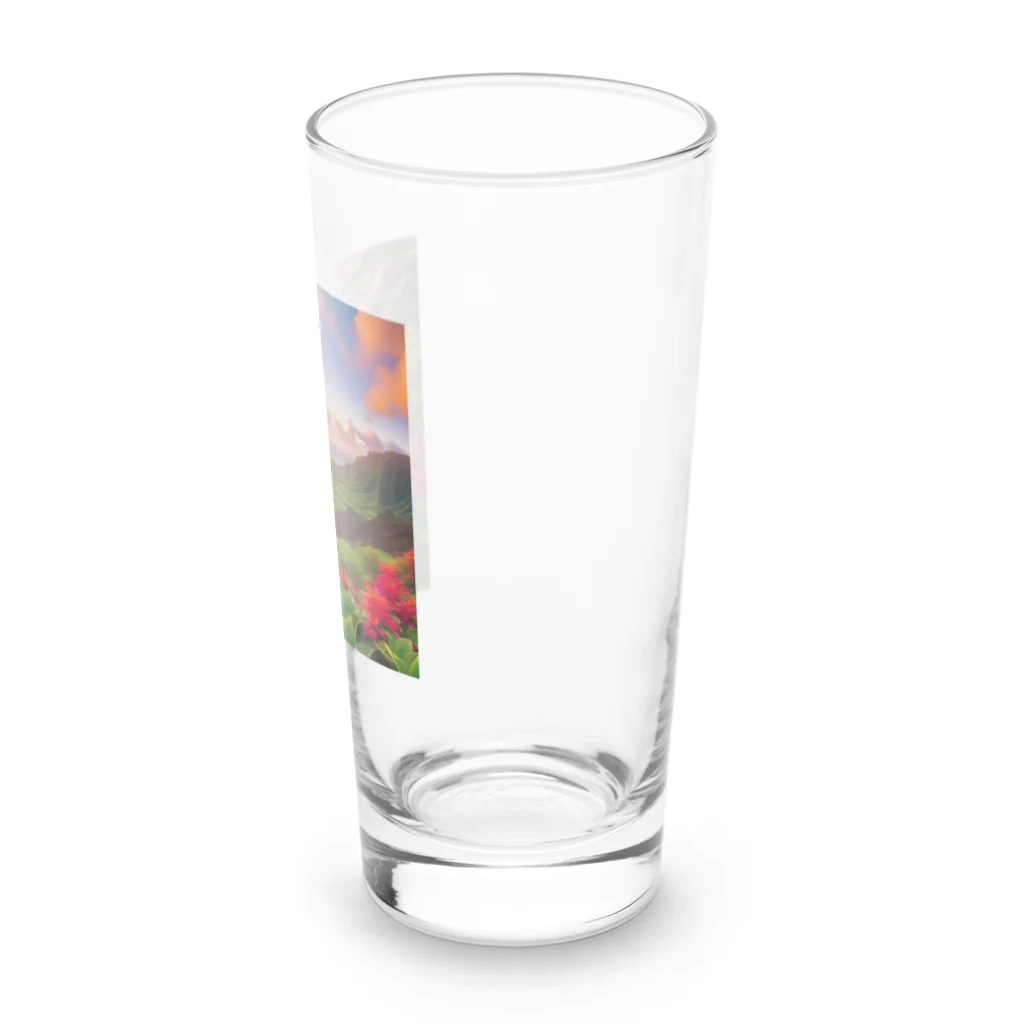 どうぶつやのハワイ　サーフィン Long Sized Water Glass :right