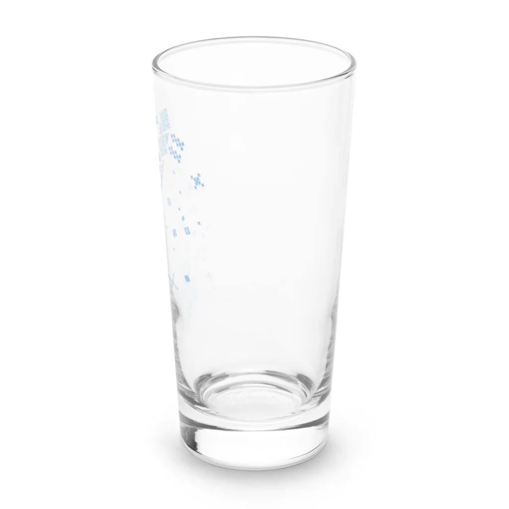 津軽三味線などのこぎん刺し柄津軽三味線（青） Long Sized Water Glass :right