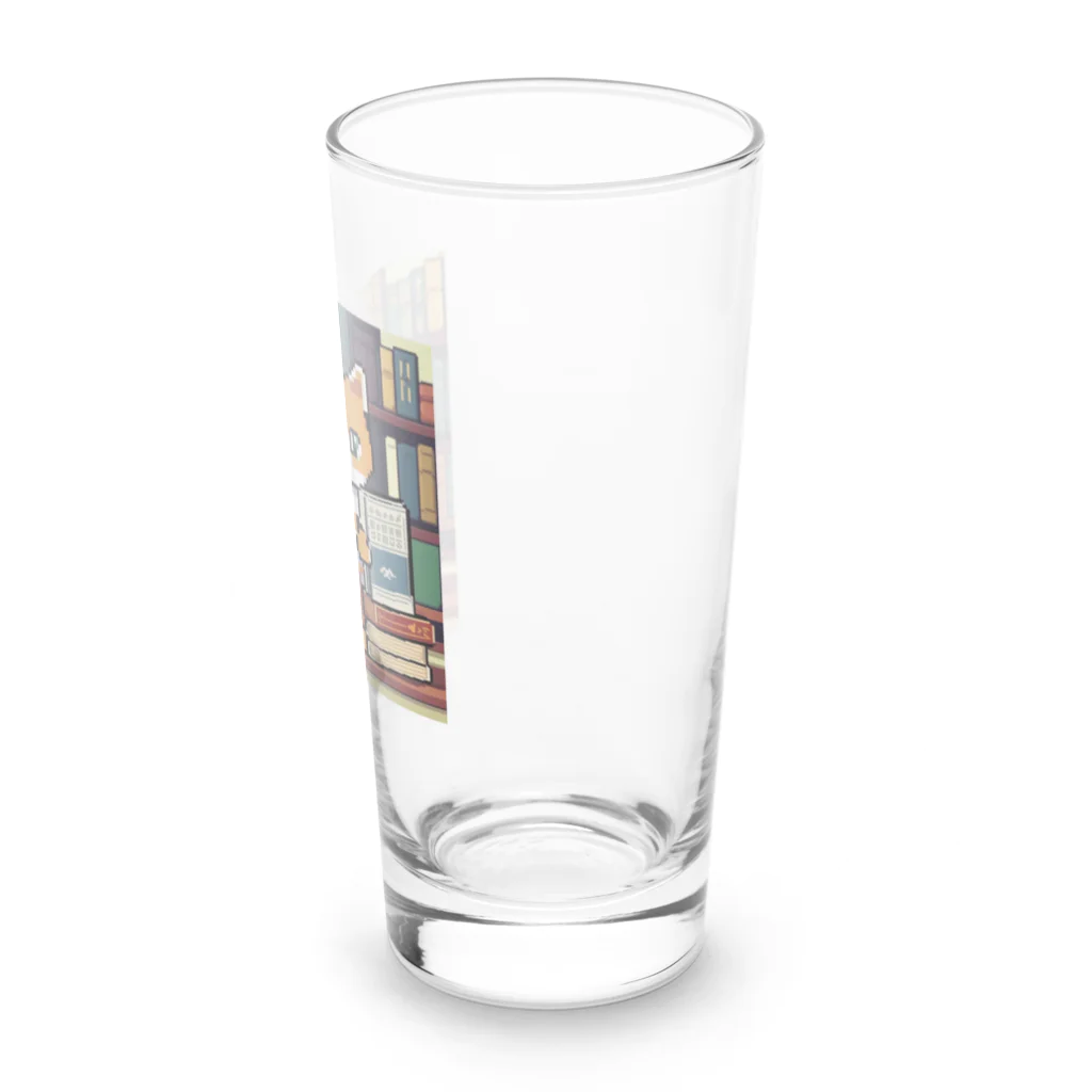 ドット絵ねこさんの読書猫さん Long Sized Water Glass :right