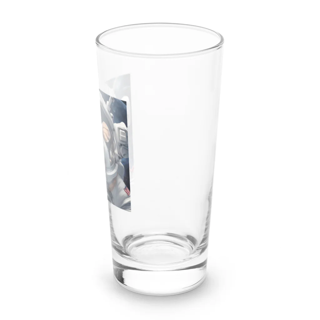 しろはむの宇宙旅行する白いハムスター Long Sized Water Glass :right