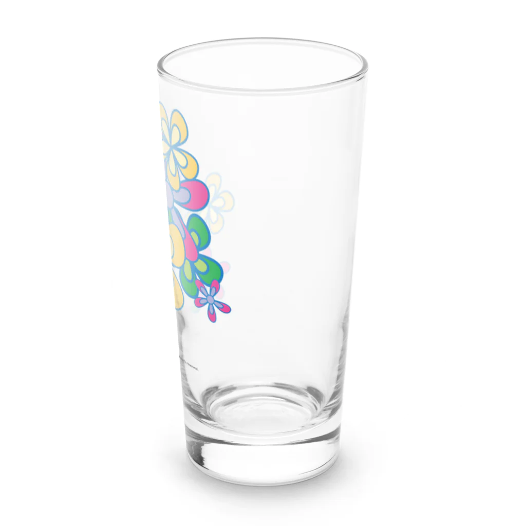 ファンシーTシャツ屋のカラフルフラワーアート Long Sized Water Glass :right