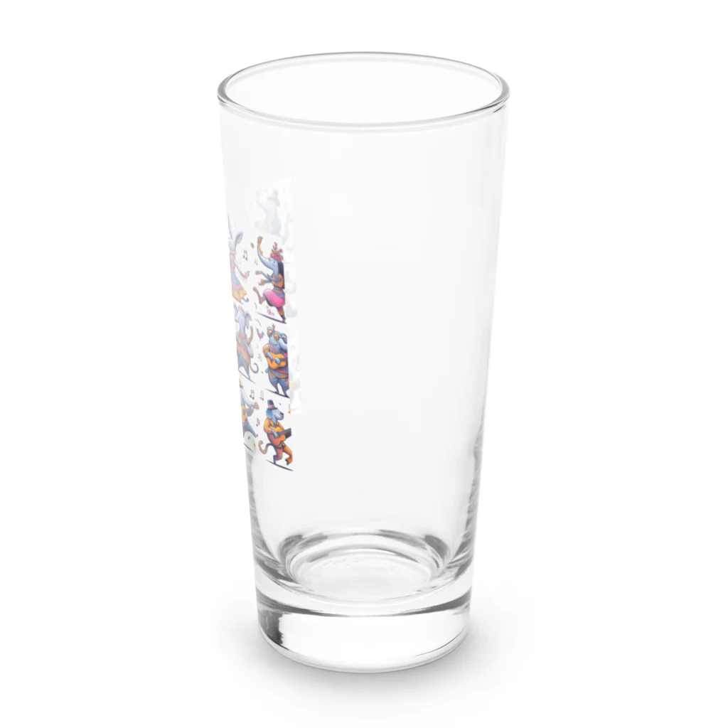 音楽ルー106の踊る動物 Long Sized Water Glass :right