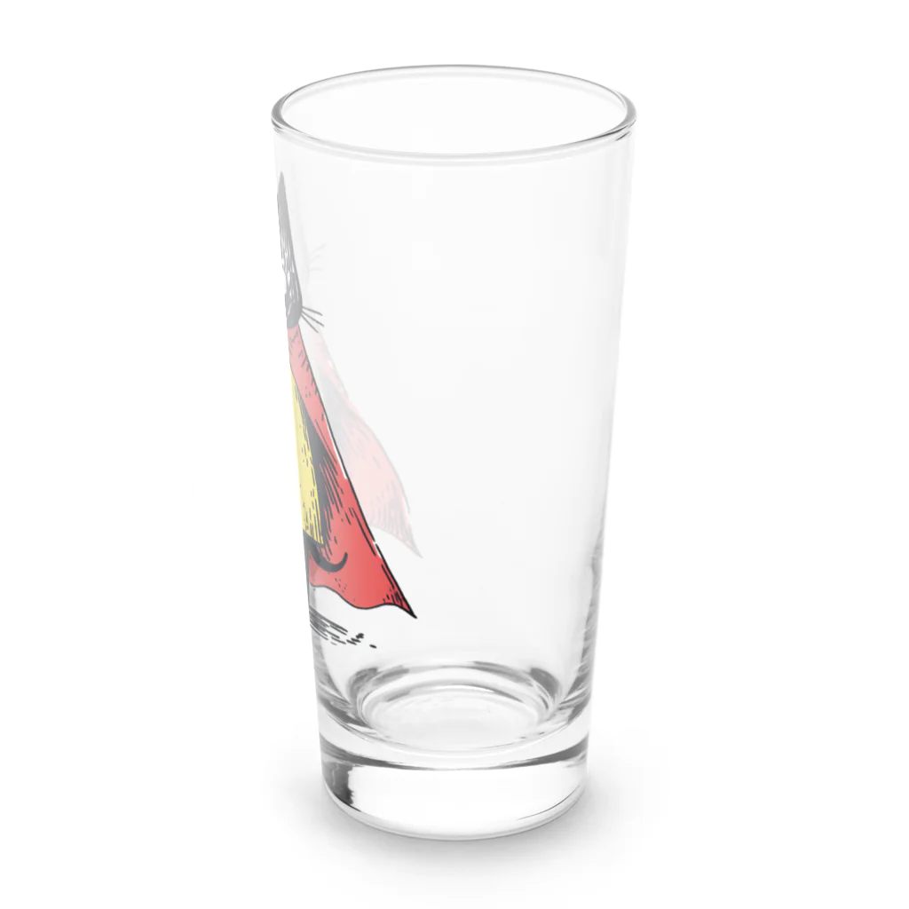 Lapis SHOPの黒猫ヒーロー Long Sized Water Glass :right