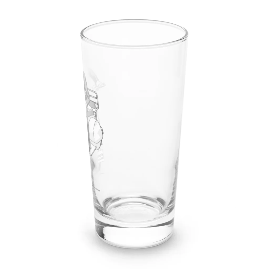 ファンシーTシャツ屋のクラシックスクーターに乗る男性 Long Sized Water Glass :right