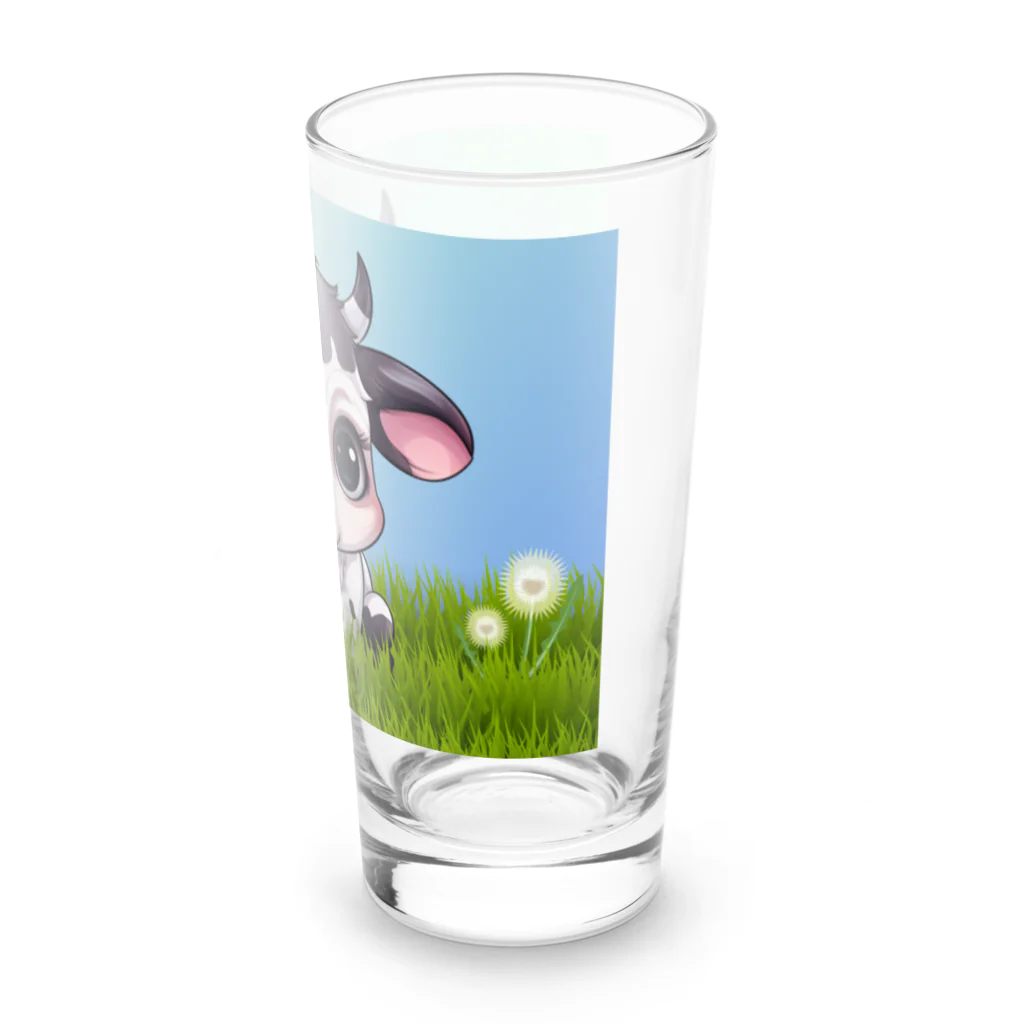 Vasetti_pressの草の中に座っている牛ちゃん Long Sized Water Glass :right