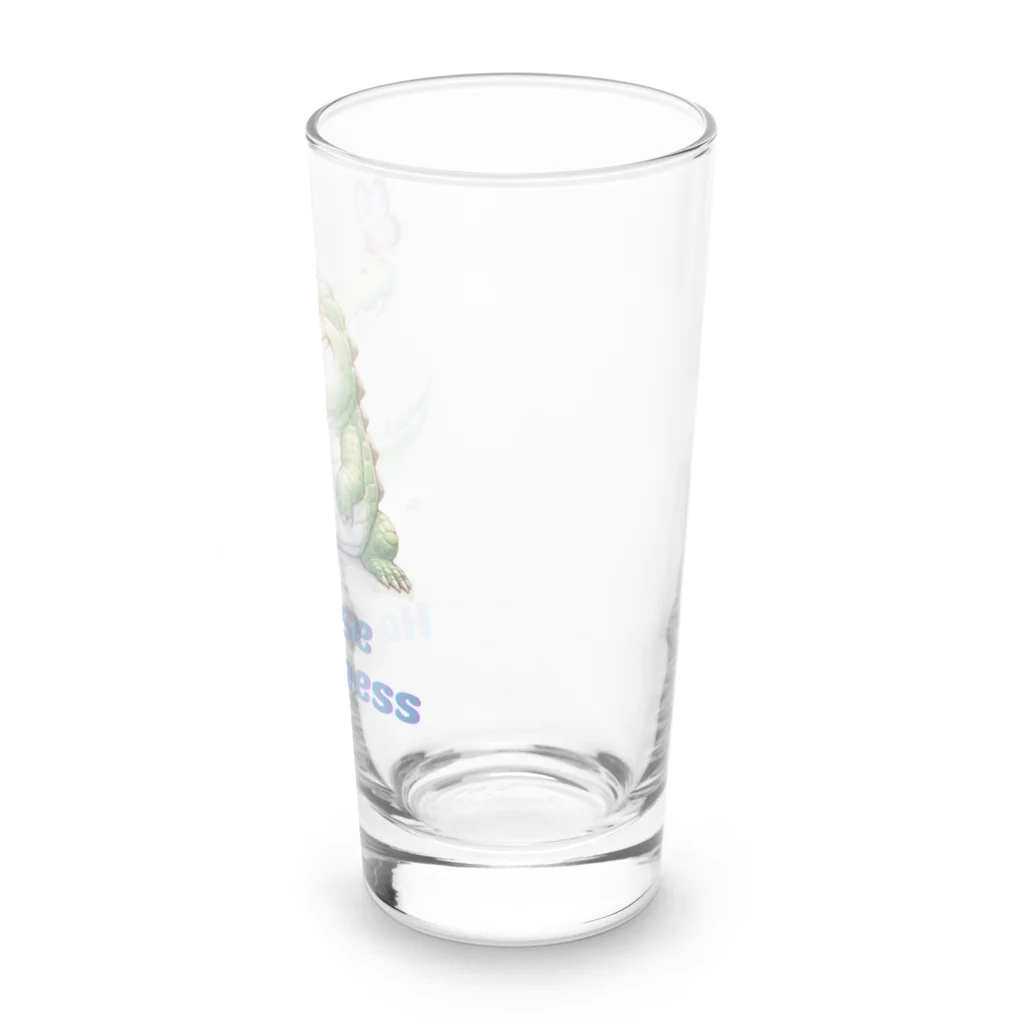 ワニ部（crocodile club)の蝶とワニさん Long Sized Water Glass :right