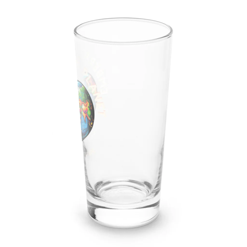 KULIEITAの地球の日　Earth day 地球　ハート　ブルー Long Sized Water Glass :right