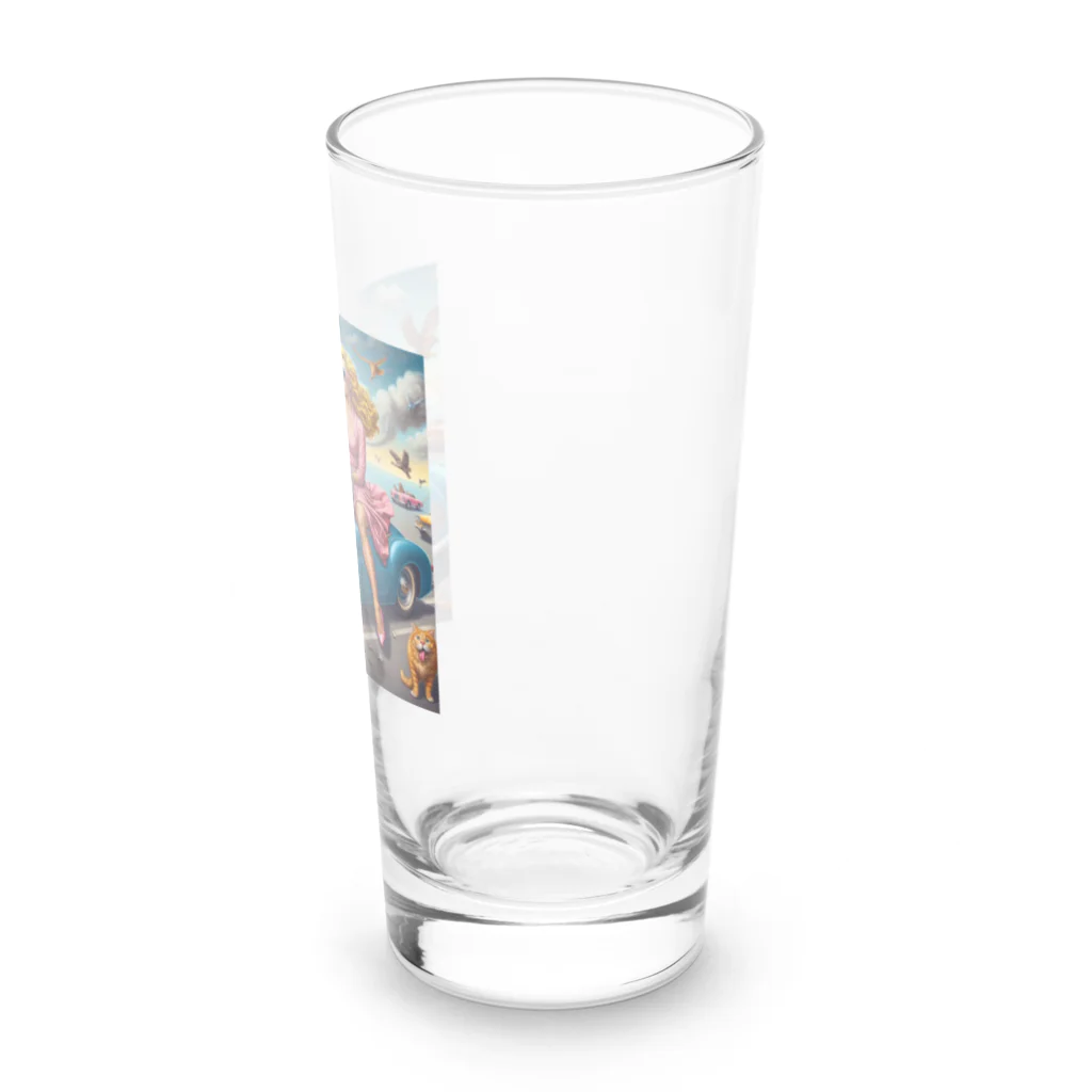 パパネコのドライブにゃんこチャン Long Sized Water Glass :right