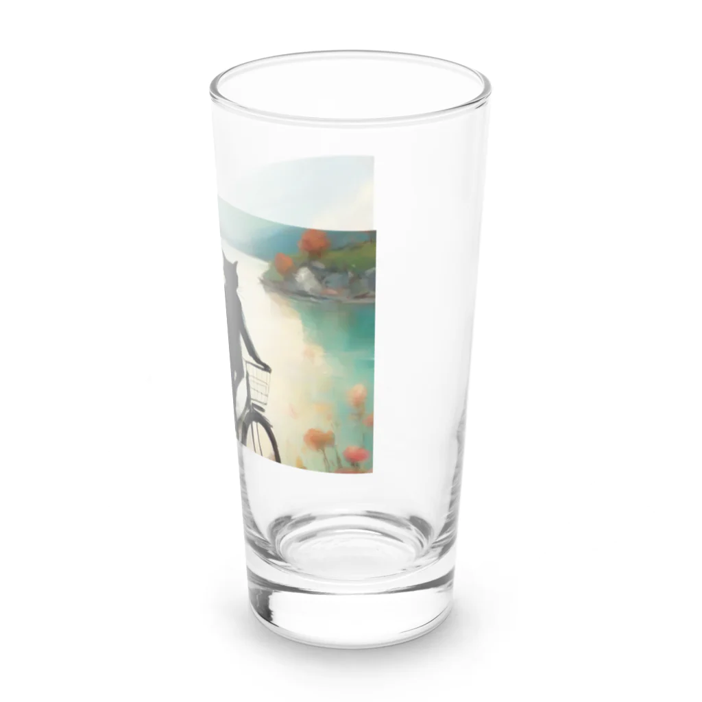 THE NOBLE LIGHTの見なれぬ黒猫おじさん Long Sized Water Glass :right