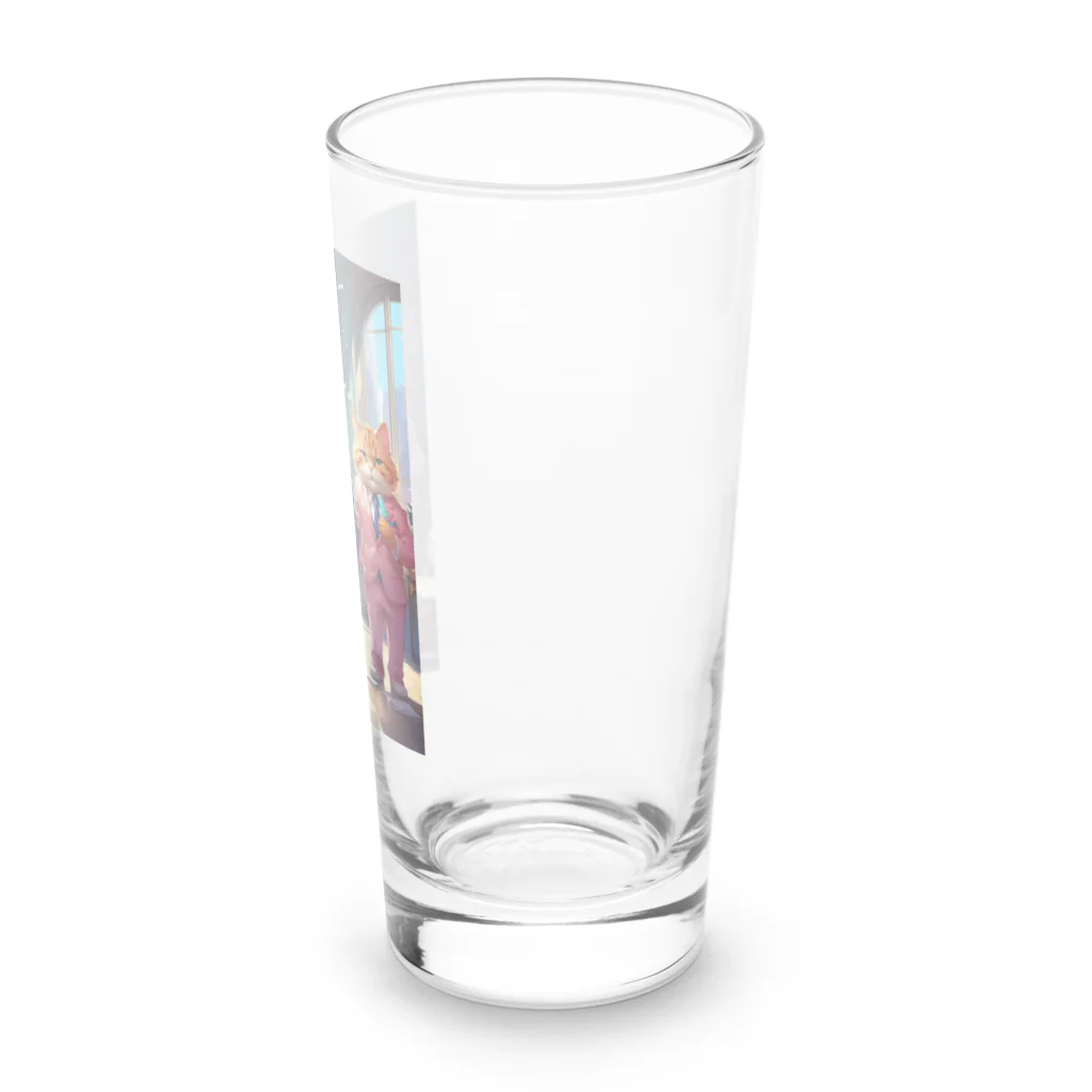 ハミガキマーケットのスーツ歯磨きネコ Long Sized Water Glass :right