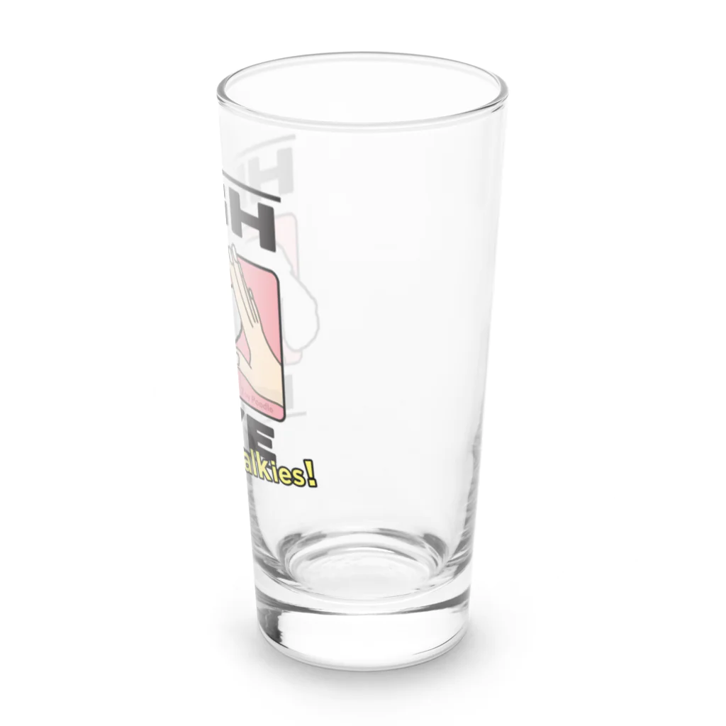 walkiesのハイタッチ！トイプードルシルバー Long Sized Water Glass :right