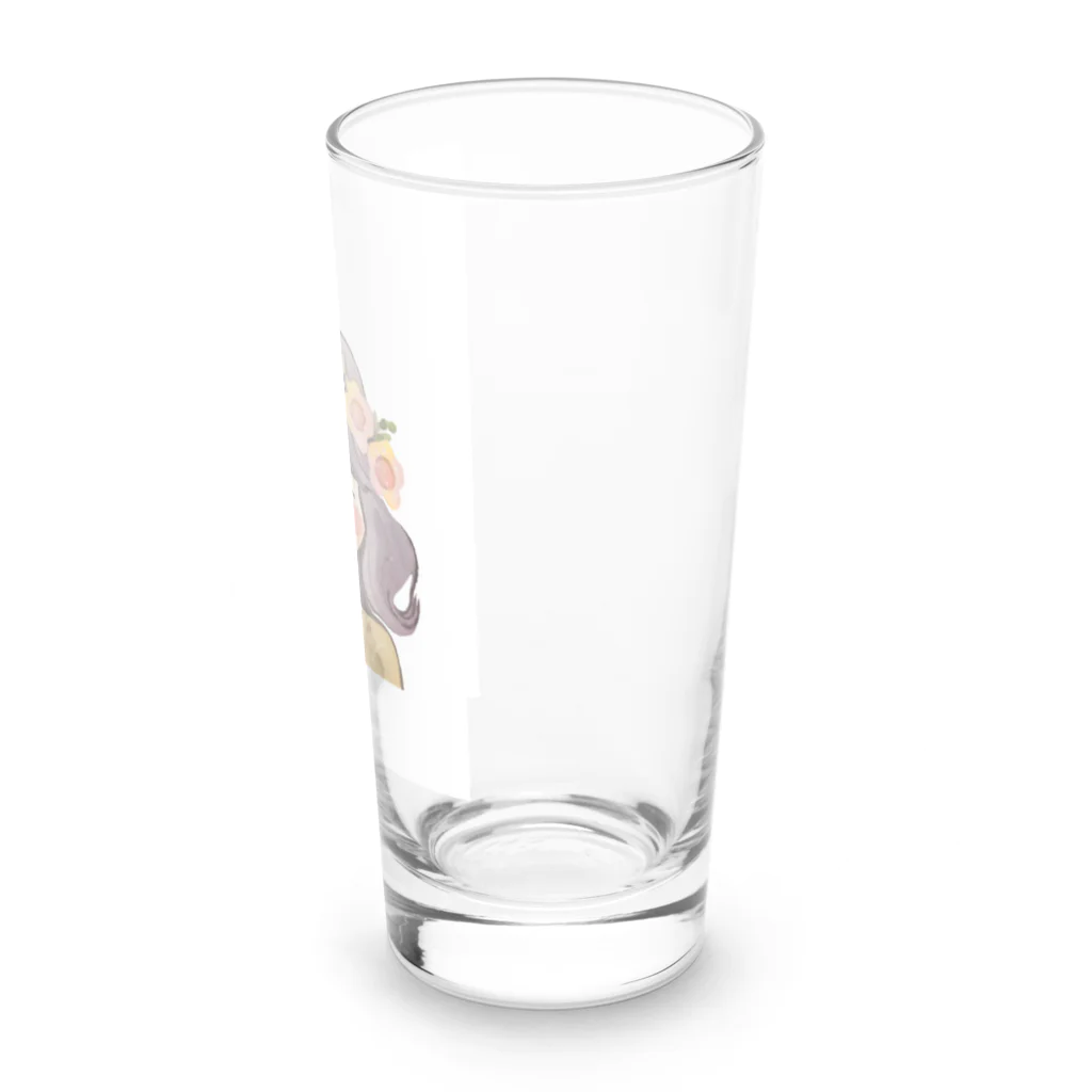 moanaの水彩画　花冠の少女 Long Sized Water Glass :right