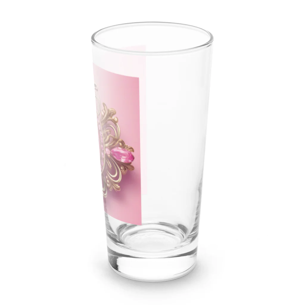 NaROOMの憧れのピンクブローチ💎 -背景もピンク💗 Long Sized Water Glass :right