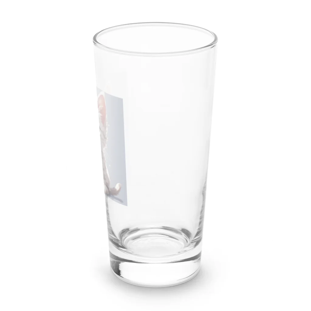 yoiyononakaの虎縞白猫04 Long Sized Water Glass :right