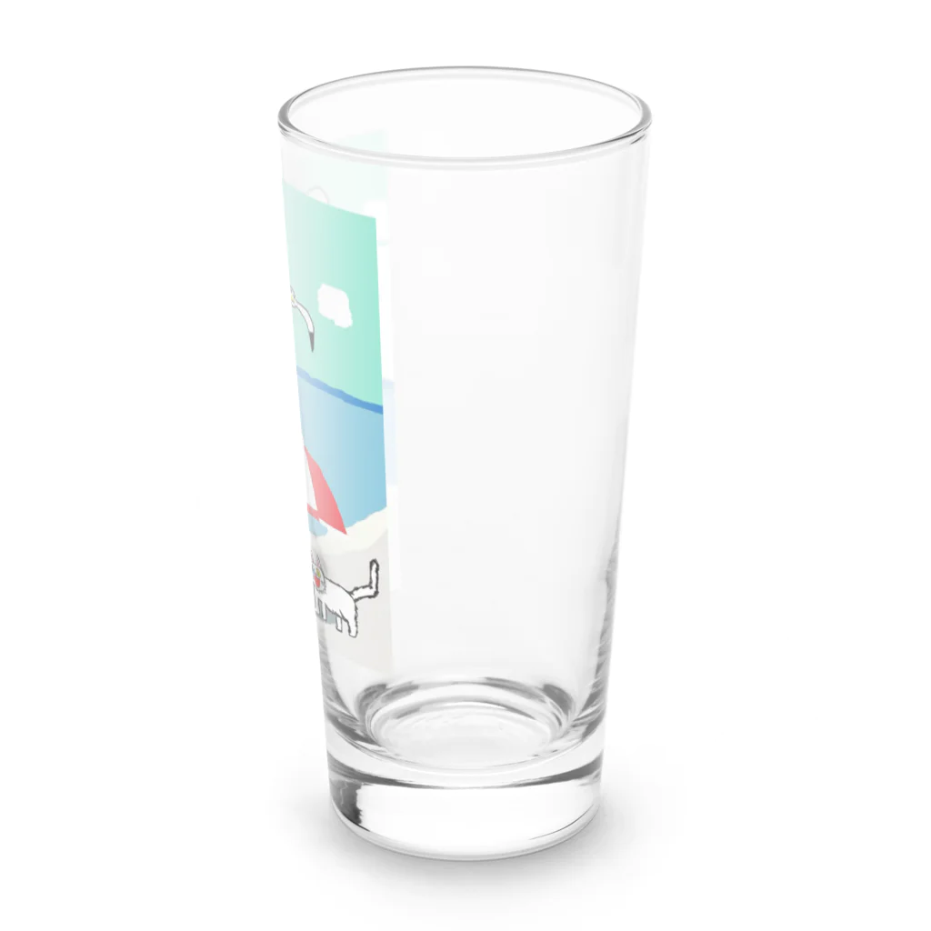 エマメ本舗のオッドアイの白猫エマメちゃんグッズ Long Sized Water Glass :right