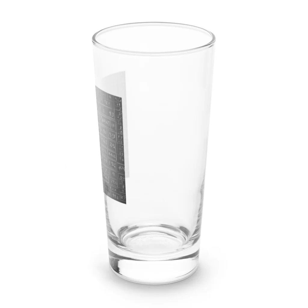 Isaiah_AI_Designの黒板の数字 Long Sized Water Glass :right