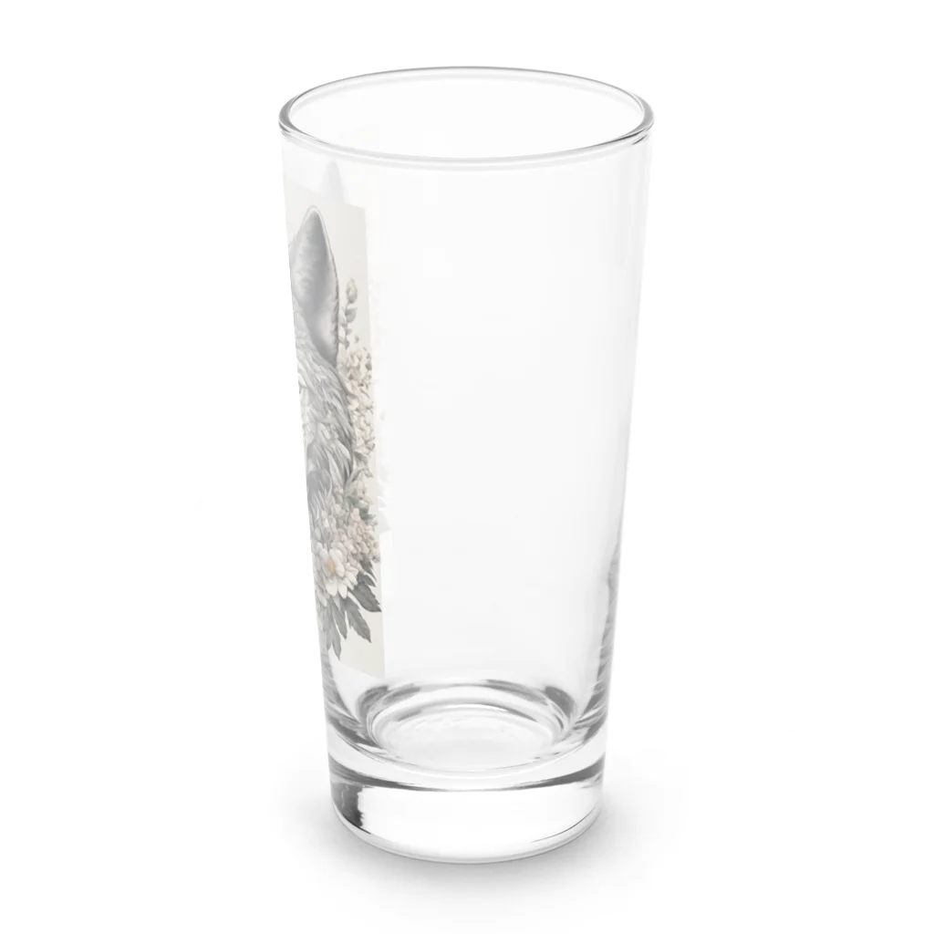 狼迅會の華と曼荼羅モチーフの狼 Long Sized Water Glass :right