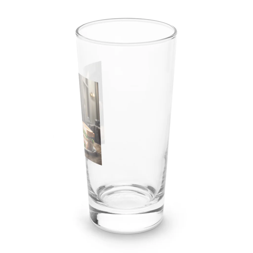 だんのんのサンドイッチでランチする猫 Long Sized Water Glass :right