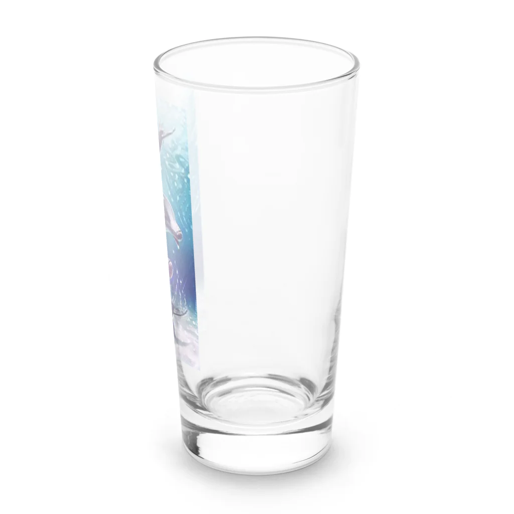 SWQAの仲間と楽しむイルカ達 Long Sized Water Glass :right