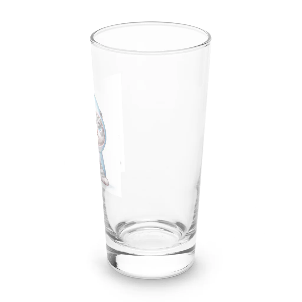 IloveCatのサメのフードを被った子猫 Long Sized Water Glass :right