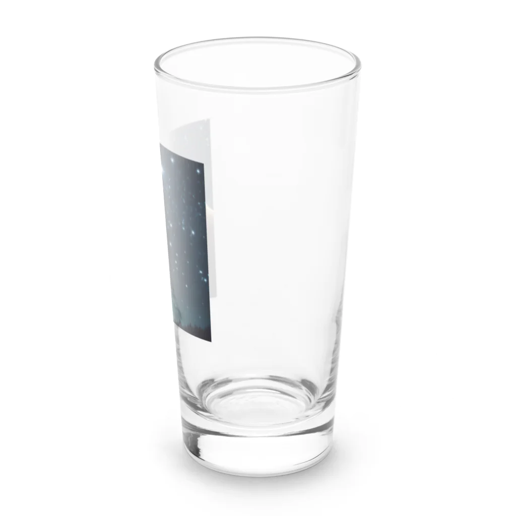 ビビッドストアの星を眺めるかわいい熊 Long Sized Water Glass :right