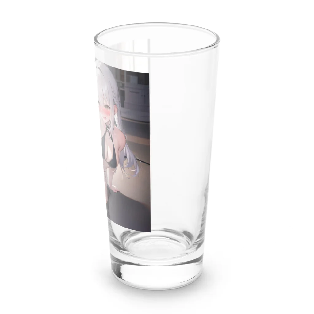 あなたに夢中の黒いビキニの女の子（銀髪Ｖｅｒ．） Long Sized Water Glass :right