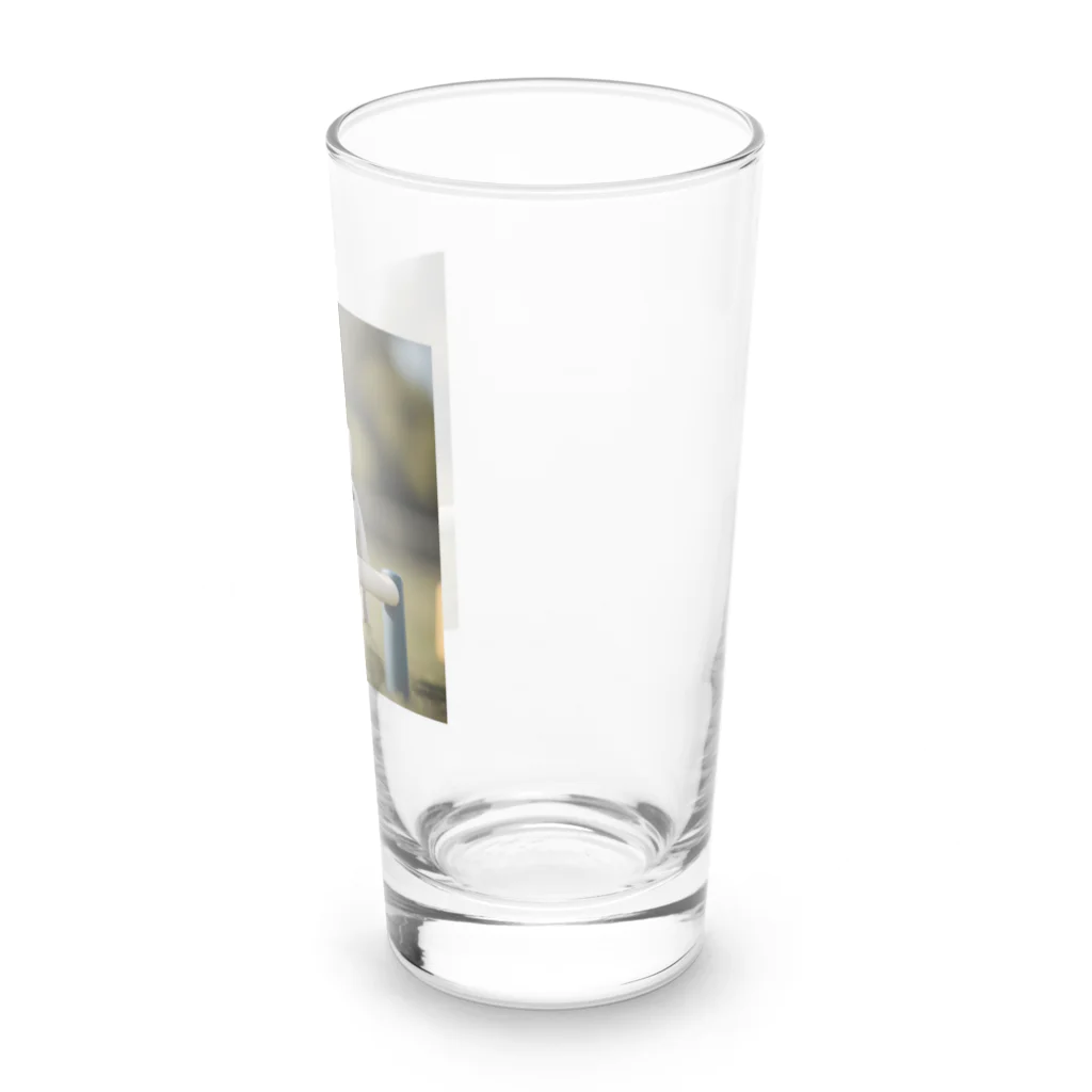 jackrussellvibes___のハードルをジャンプしているジャックラッセルテリア Long Sized Water Glass :right