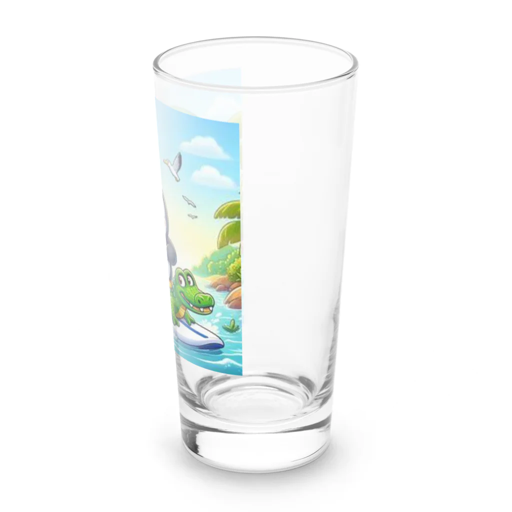 Enjoy 旅SUP!の旅ペンギン　ブラジル　アマゾンでSUP！！ Long Sized Water Glass :right