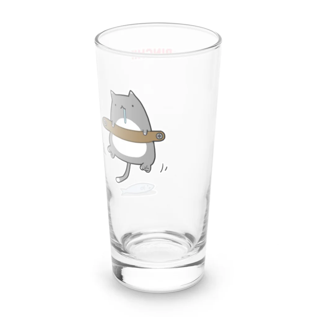 うさやの磔の刑の最中に魚を見つけた猫 Long Sized Water Glass :right