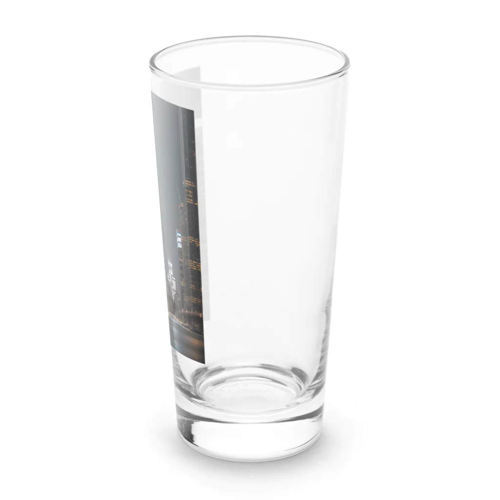 Chop Storeの夜に輝くビル Long Sized Water Glass :right