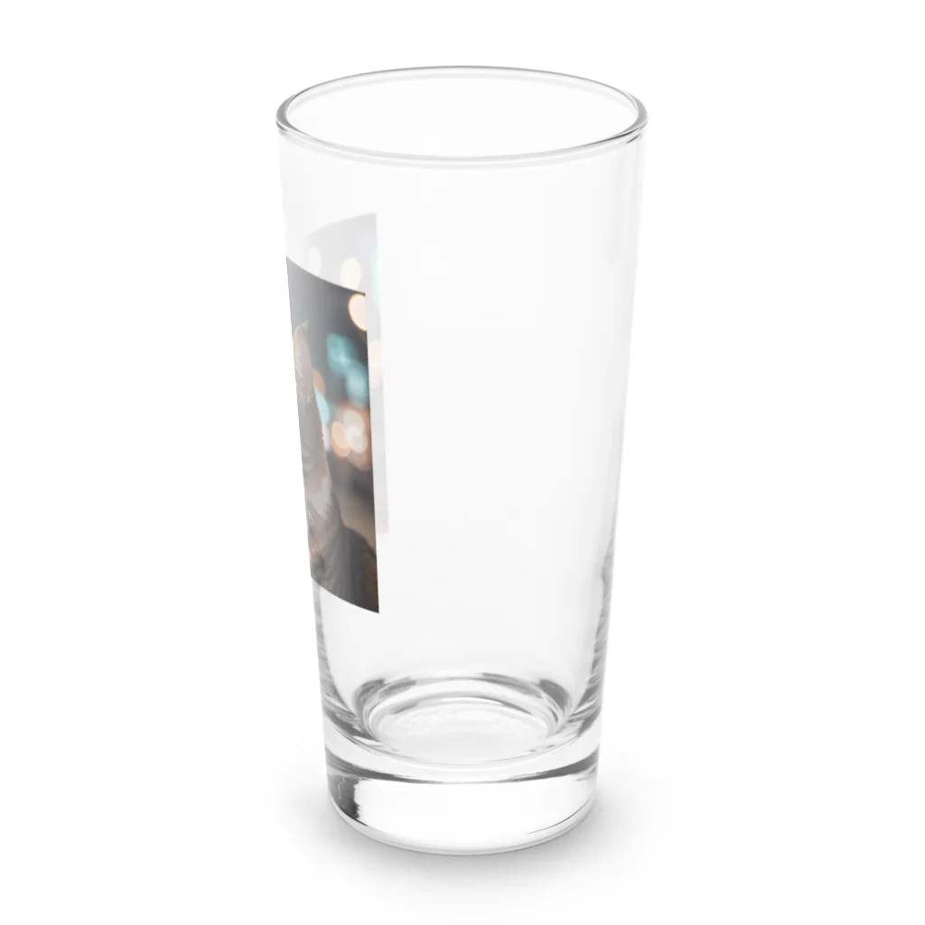 hiroaki75の何か考えているようで何も考えてない猫 Long Sized Water Glass :right