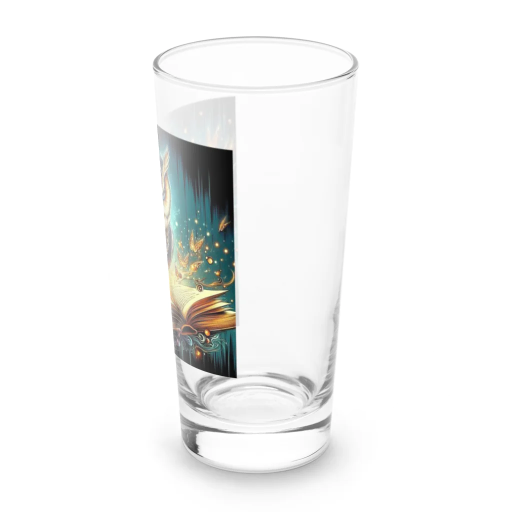 終わらない夢🌈のフクロウ🦉🌕 Long Sized Water Glass :right