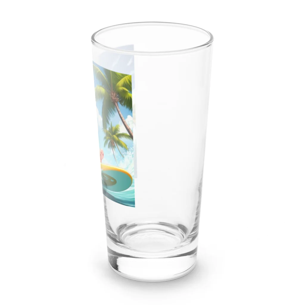  "Happy smile shonanのブタサーファー Long Sized Water Glass :right