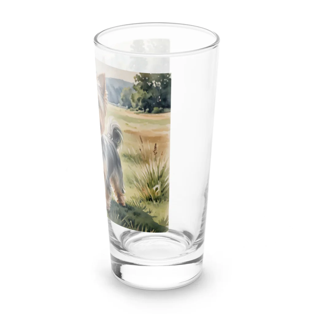 Animal Illustration shopのヨークシャー・テリア　Yorkshire Terrier　水彩画風 Long Sized Water Glass :right