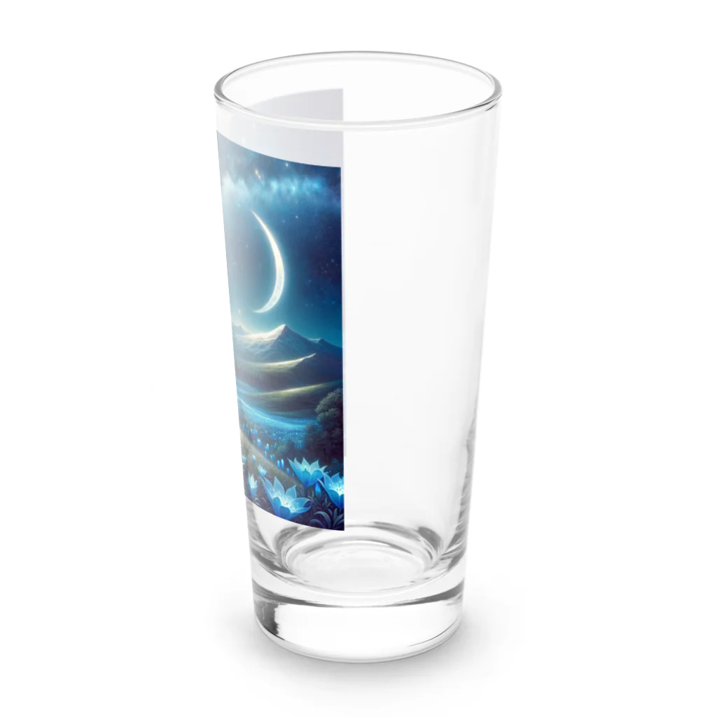 choropperの白狼親子の月夜散策 Long Sized Water Glass :right
