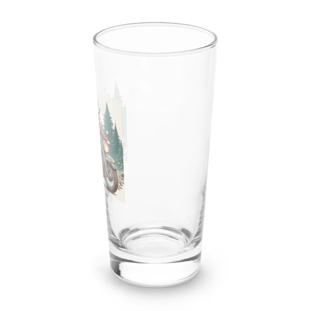 シマのバイクに乗る狼の親子 Long Sized Water Glass :right