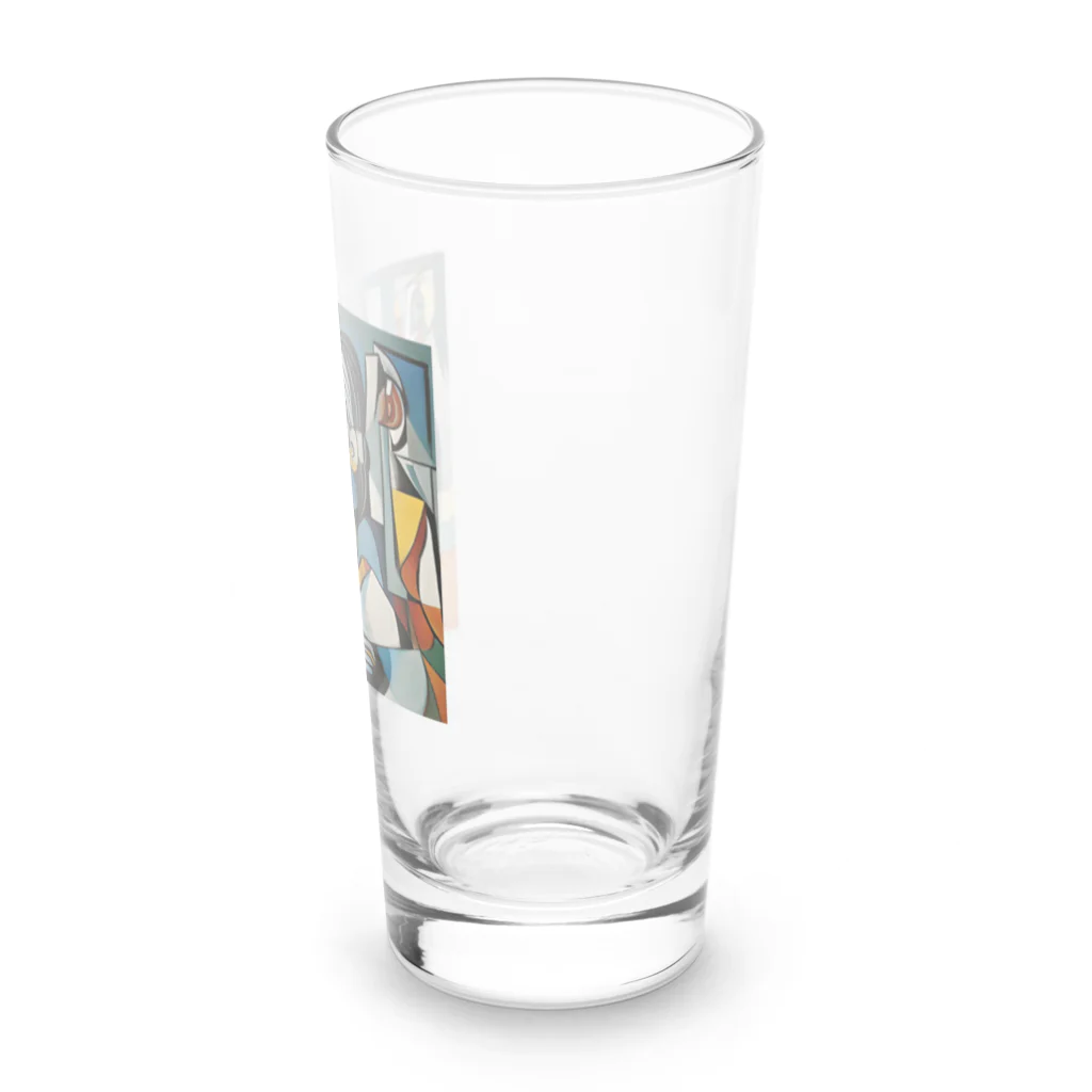 レトロゲームイラストのピカソ風芸術的アートグッズ Long Sized Water Glass :right