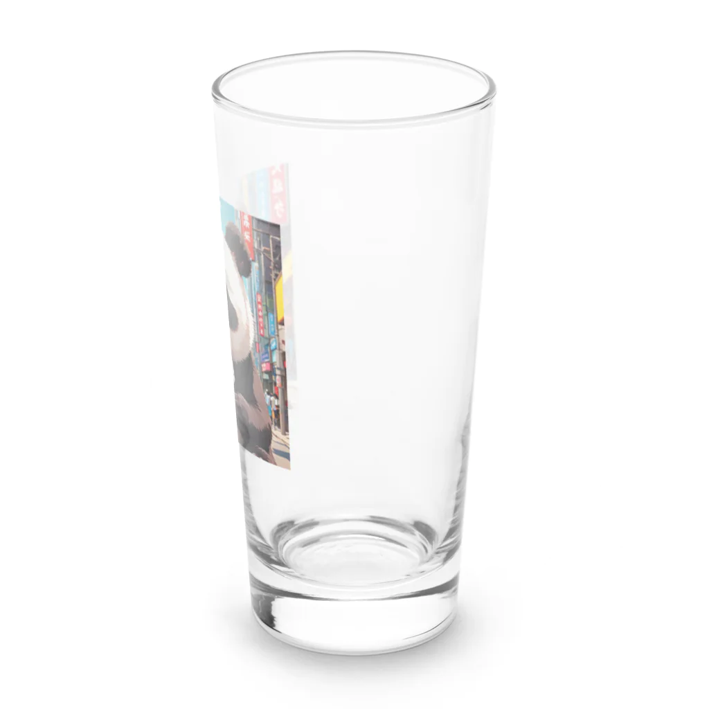 rakutenitibaのアイスクリームをもらって嬉しいパンダ Long Sized Water Glass :right