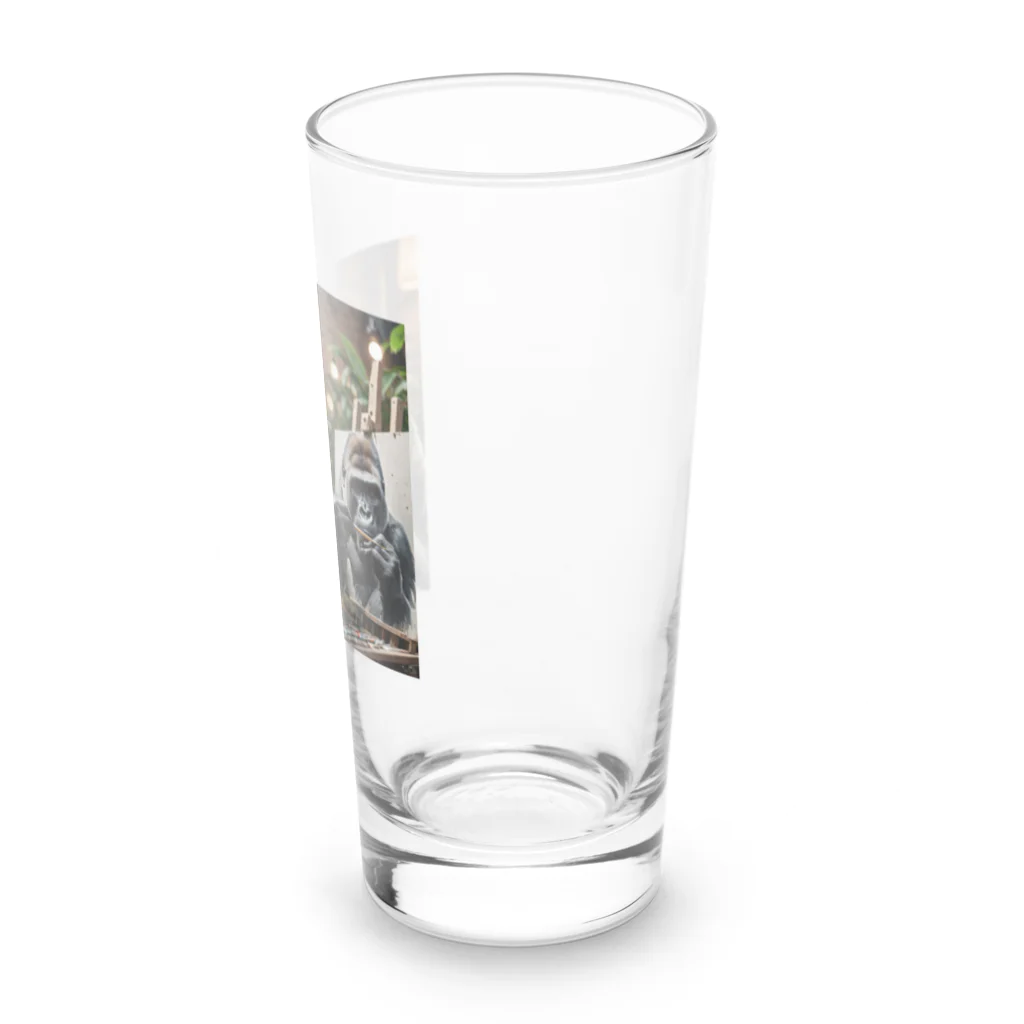 fumi_sportsの絵画人、ゴリラ Long Sized Water Glass :right