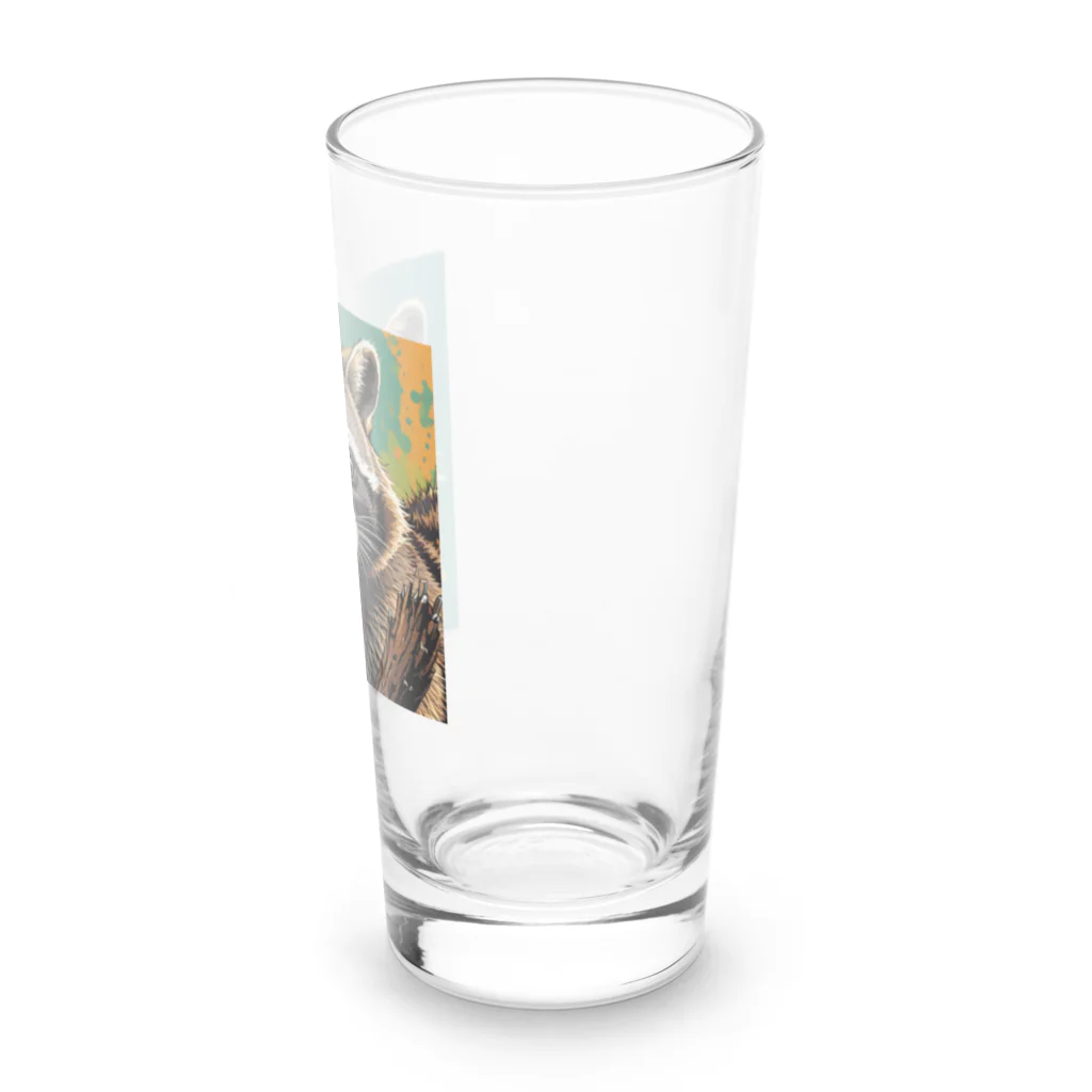 たわしのキリっとしたアライグマ Long Sized Water Glass :right