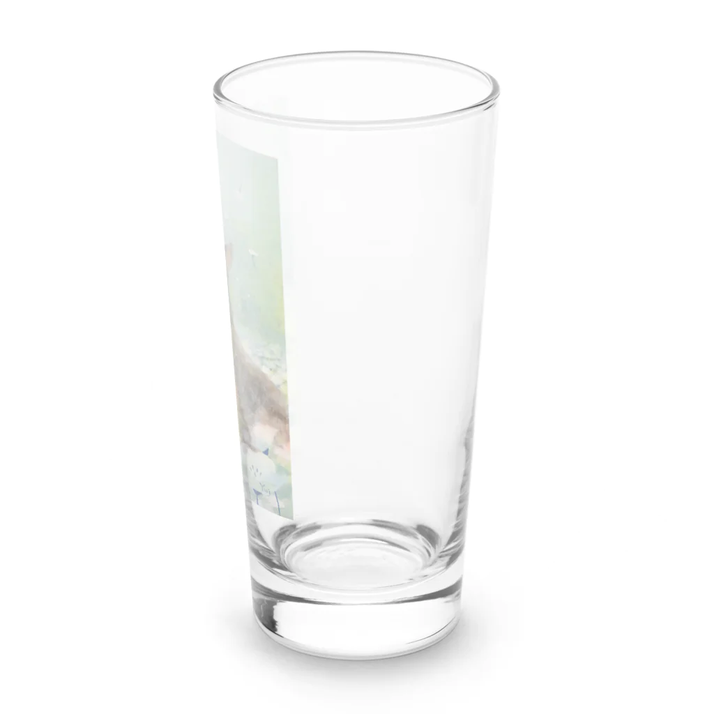 やさしい世界の猫とお花畑 Long Sized Water Glass :right