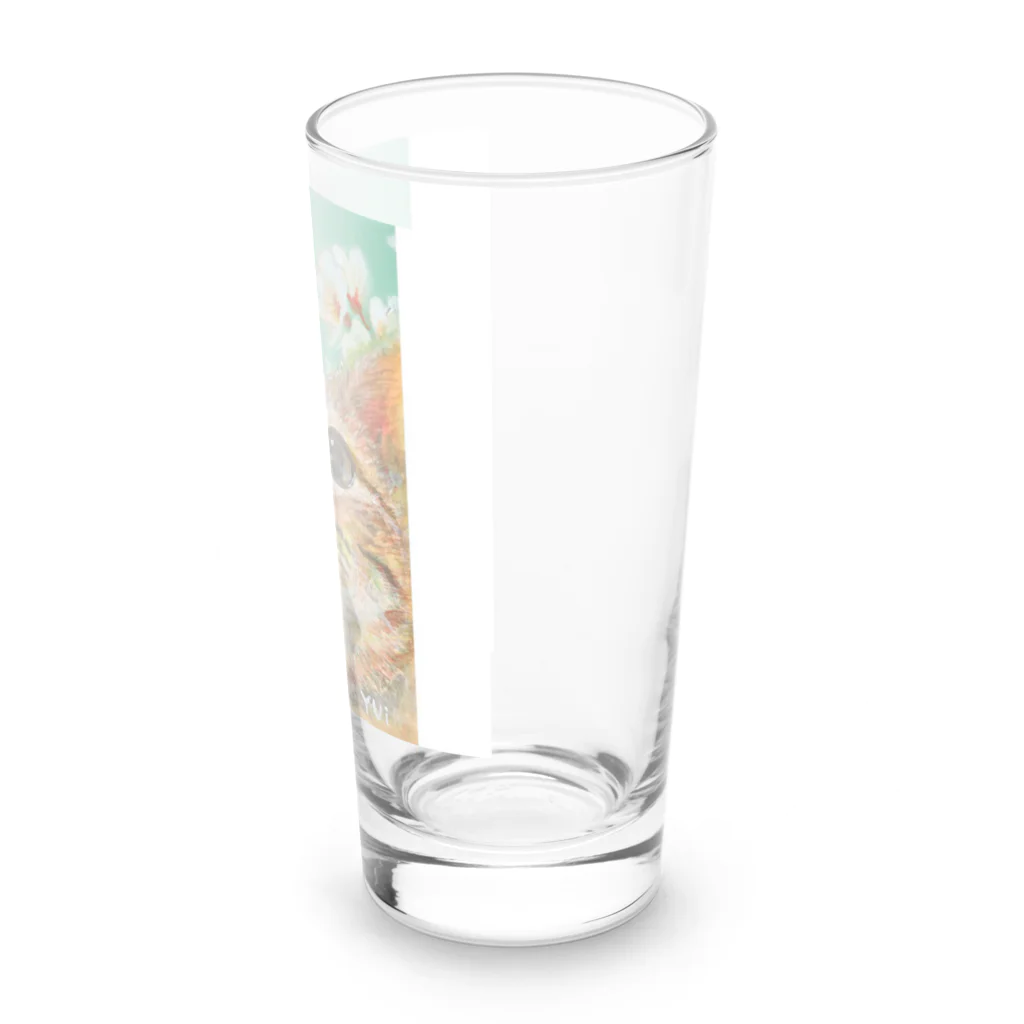 やさしい世界のさくらんぼの花とねこ Long Sized Water Glass :right