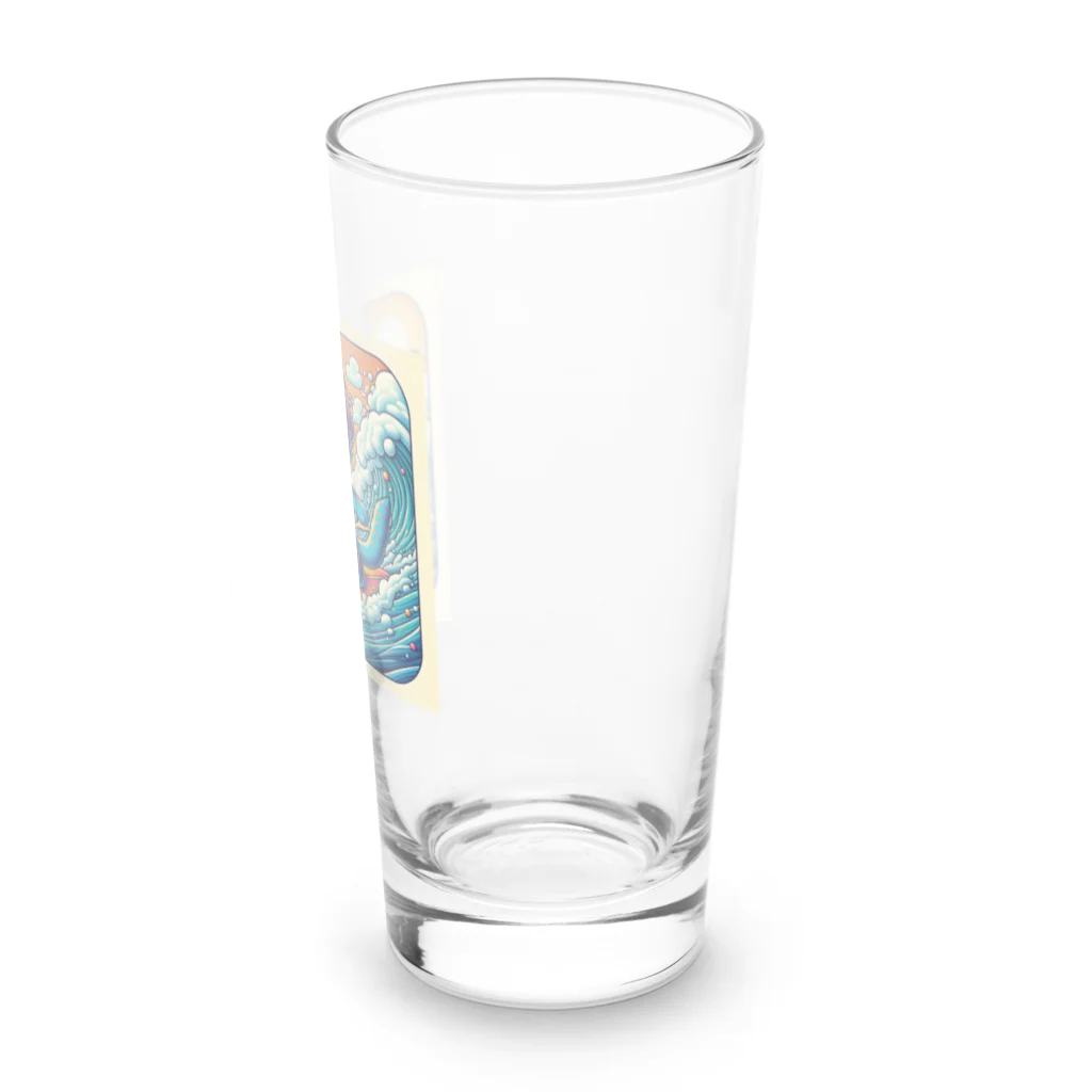 ふぇにゃんくすの猫サーファーたま Long Sized Water Glass :right