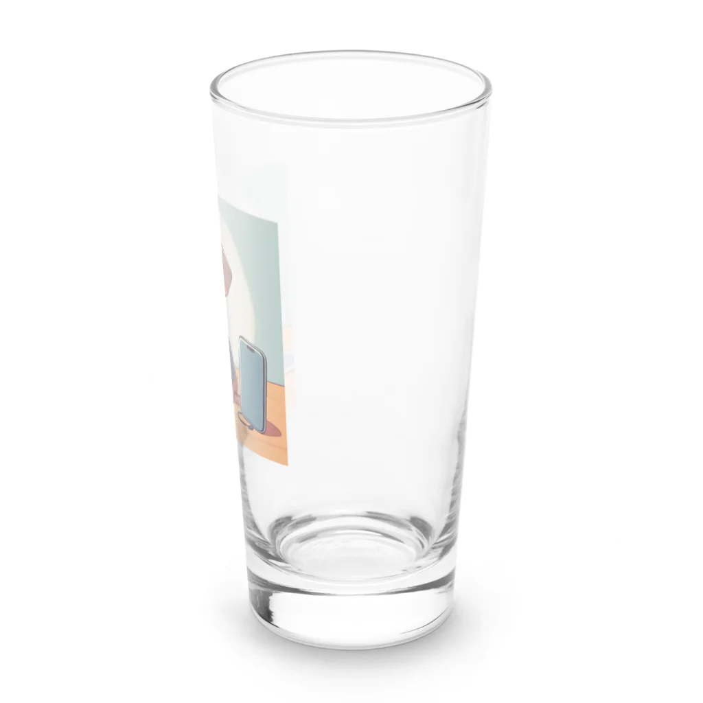 Runのスマホ依存症のダックスフント Long Sized Water Glass :right