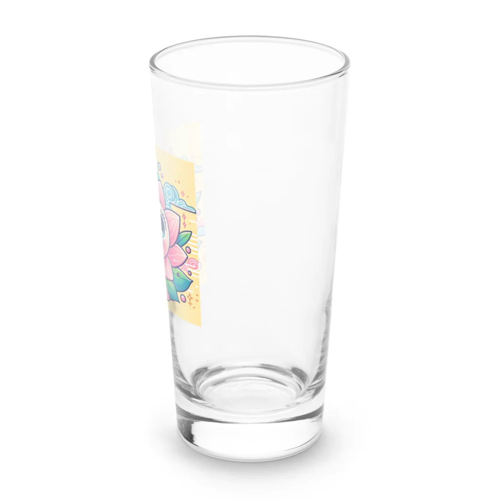 にこにこ雑貨店の幸せの蓮 - カワイイ和風デザイン Long Sized Water Glass :right